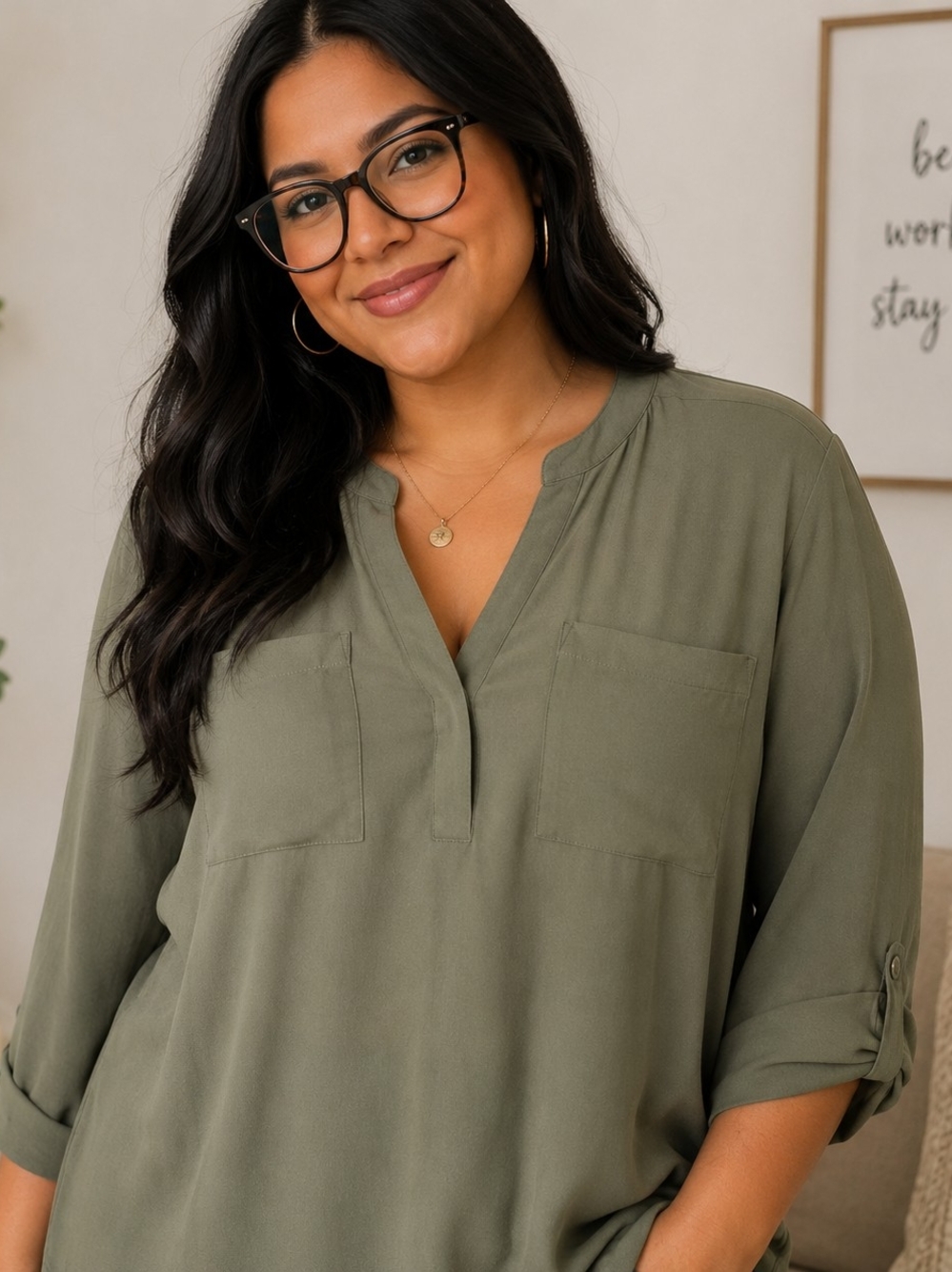 Torrid Harper Georgette Pullover 3/4 Sleeve Blouse Deep Depths Size 2 2X NWT
